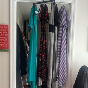 LuLaRoe Green and Blue High Low Sundress Short Sleeve Casual